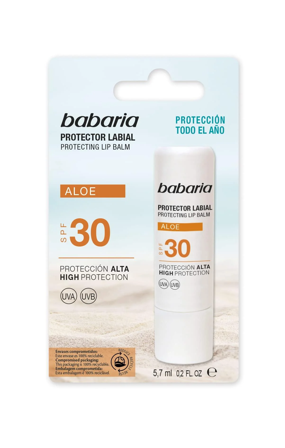 بالم محافظ لب SPF30 آلوئه ورا باباریا